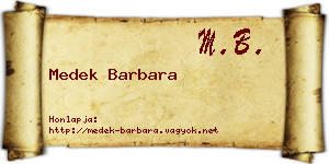 Medek Barbara névjegykártya